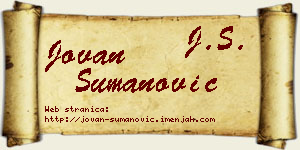 Jovan Šumanović vizit kartica